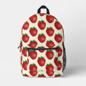 Erdbeermuster, Rote Erdbeeren, Obst, Leaf Bedruckter Rucksack (Vorderseite)