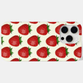 Erdbeermuster, Rote Erdbeeren, Obst, Leaf Case-Mate iPhone Hülle (Rückseite (Horizontal))