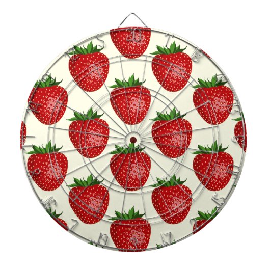 Erdbeermuster, Rote Erdbeeren, Obst, Leaf Dartscheibe (vorne)