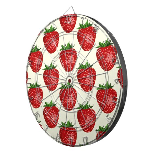Erdbeermuster, Rote Erdbeeren, Obst, Leaf Dartscheibe (Vorderseite rechts)