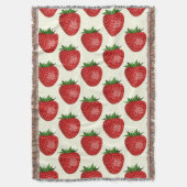 Erdbeermuster, Rote Erdbeeren, Obst, Leaf Decke (Vorderseite Vertikal)