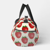 Erdbeermuster, Rote Erdbeeren, Obst, Leaf Duffle Bag (Rechts)