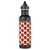 Erdbeermuster, Rote Erdbeeren, Obst, Leaf Edelstahlflasche (Links)