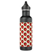 Erdbeermuster, Rote Erdbeeren, Obst, Leaf Edelstahlflasche (Rechts)