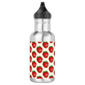 Erdbeermuster, Rote Erdbeeren, Obst, Leaf Edelstahlflasche (Rechts)