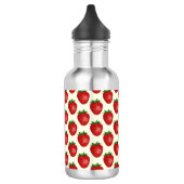 Erdbeermuster, Rote Erdbeeren, Obst, Leaf Edelstahlflasche (Links)