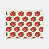 Erdbeermuster, Rote Erdbeeren, Obst, Leaf Fleecedecke (Vorderseite (Horizontal))