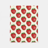 Erdbeermuster, Rote Erdbeeren, Obst, Leaf Fleecedecke (Vorderseite)