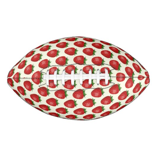 Erdbeermuster, Rote Erdbeeren, Obst, Leaf Football (Vorderseite)