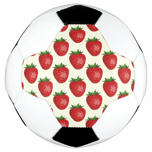 Erdbeermuster, Rote Erdbeeren, Obst, Leaf Fußball (Vorderseite)