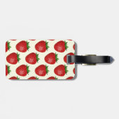 Erdbeermuster, Rote Erdbeeren, Obst, Leaf Gepäckanhänger (Rückseite horizontal)