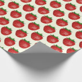 Erdbeermuster, Rote Erdbeeren, Obst, Leaf Geschenkpapier (Ecke)