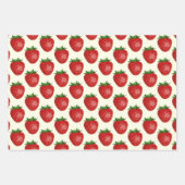 Erdbeermuster, Rote Erdbeeren, Obst, Leaf Geschenkpapier Set (Vorderseite 2)