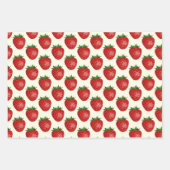 Erdbeermuster, Rote Erdbeeren, Obst, Leaf Geschenkpapier Set (Vorderseite)