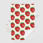 Erdbeermuster, Rote Erdbeeren, Obst, Leaf Golfhandtuch (Insitu)