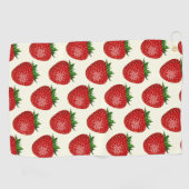 Erdbeermuster, Rote Erdbeeren, Obst, Leaf Golfhandtuch (Horizontal)