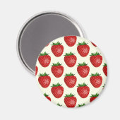 Erdbeermuster, Rote Erdbeeren, Obst, Leaf Magnet (Vorderseite/Rückseite)