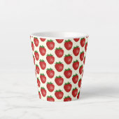 Erdbeermuster, Rote Erdbeeren, Obst, Leaf Milchtasse (Vorderseite)