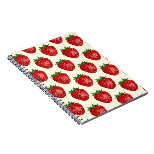 Erdbeermuster, Rote Erdbeeren, Obst, Leaf Notizblock (Rechte Seite)