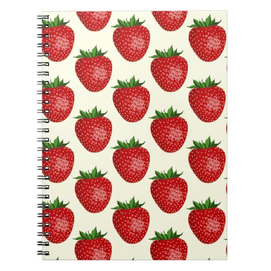 Erdbeermuster, Rote Erdbeeren, Obst, Leaf Notizblock (Vorderseite)