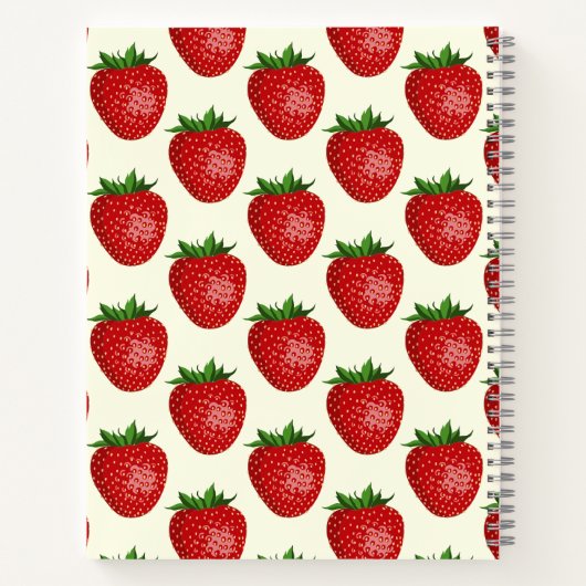 Erdbeermuster, Rote Erdbeeren, Obst, Leaf Notizblock (Rückseite)