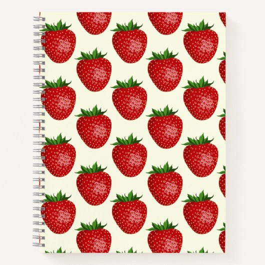 Erdbeermuster, Rote Erdbeeren, Obst, Leaf Notizblock (Vorderseite)