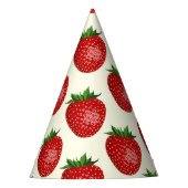 Erdbeermuster, Rote Erdbeeren, Obst, Leaf Partyhütchen (Vorderseite)