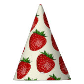 Erdbeermuster, Rote Erdbeeren, Obst, Leaf Partyhütchen (Rechts)