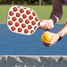 Erdbeermuster, Rote Erdbeeren, Obst, Leaf Pickleball Schläger