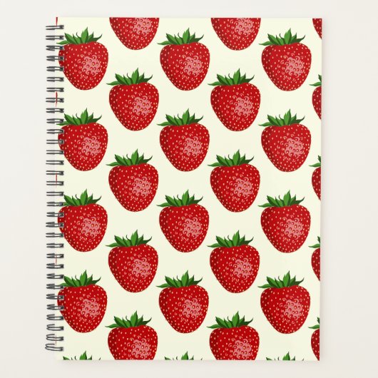 Erdbeermuster, Rote Erdbeeren, Obst, Leaf Planer (Vorderseite)
