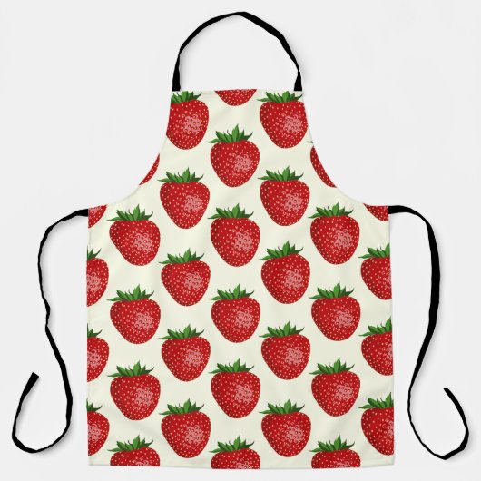 Erdbeermuster, Rote Erdbeeren, Obst, Leaf Schürze (Vorderseite)