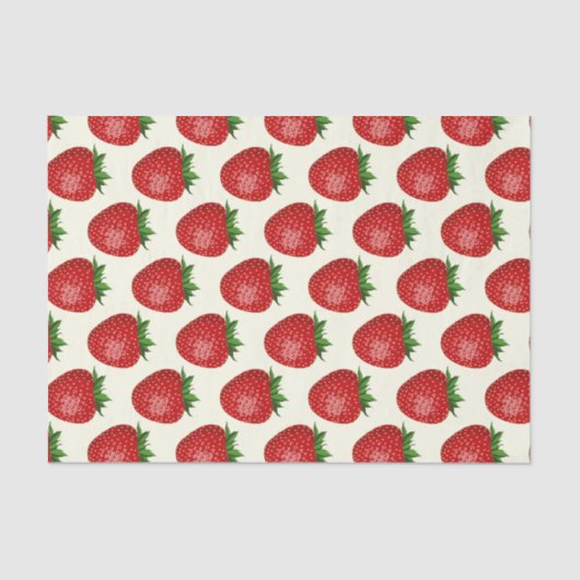 Erdbeermuster, Rote Erdbeeren, Obst, Leaf Seidenpapier (Vorderseite)