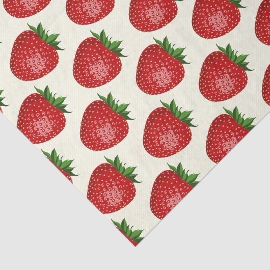 Erdbeermuster, Rote Erdbeeren, Obst, Leaf Seidenpapier (Ausschnitt)
