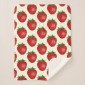 Erdbeermuster, Rote Erdbeeren, Obst, Leaf Sherpadecke (Vorderseite)