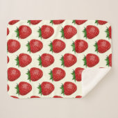 Erdbeermuster, Rote Erdbeeren, Obst, Leaf Sherpadecke (Vorderseite (Horizontal))