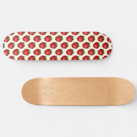 Erdbeermuster, Rote Erdbeeren, Obst, Leaf Skateboard (Horizontal)