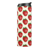 Erdbeermuster, Rote Erdbeeren, Obst, Leaf Thermosbecher (Nach links gedreht)