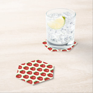 Erdbeermuster, Rote Erdbeeren, Obst, Leaf Untersetzer