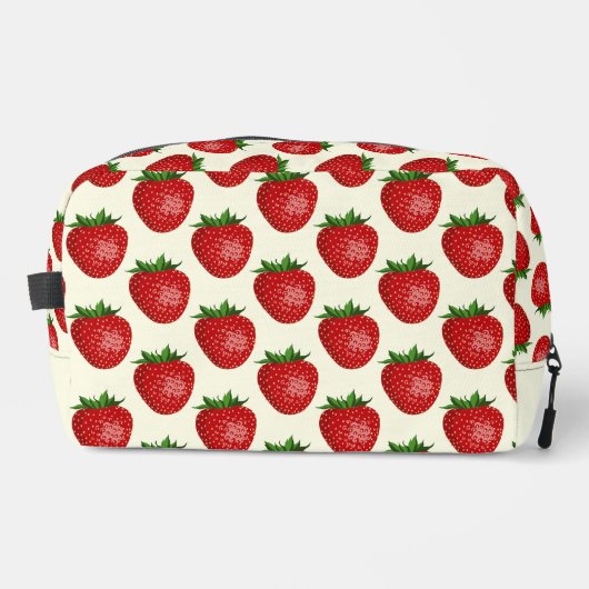 Erdbeermuster, Rote Erdbeeren, Obst, Leaf Waschbeutel (Vorderseite)