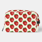 Erdbeermuster, Rote Erdbeeren, Obst, Leaf Waschbeutel (Rückseite)