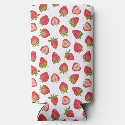 Erdbeermuster Selters Dosenkühler (Rückseite)