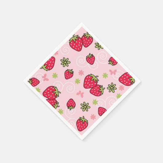 Erdbeermuster Serviette (Ecke)
