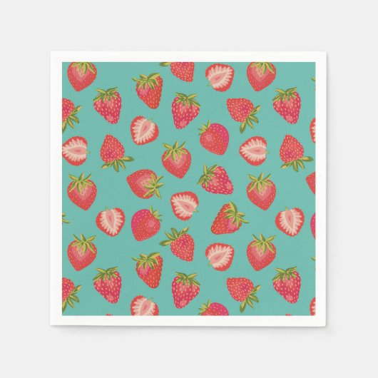 Erdbeermuster Serviette (Vorderseite)