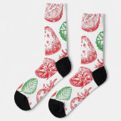 Erdbeermuster Socken (Linkes Detail)