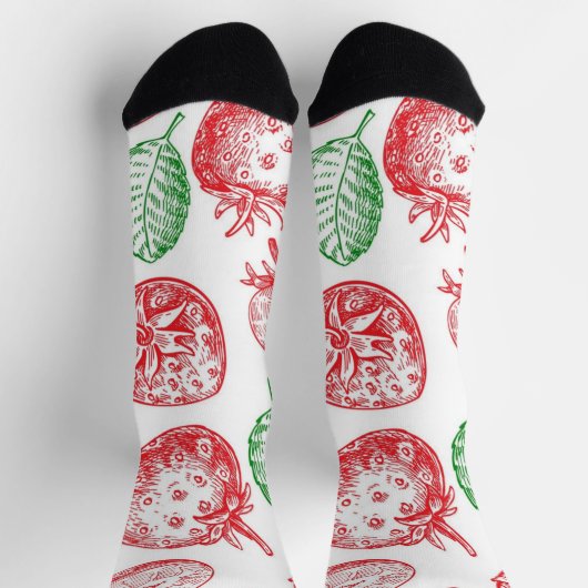 Erdbeermuster Socken (Oben)