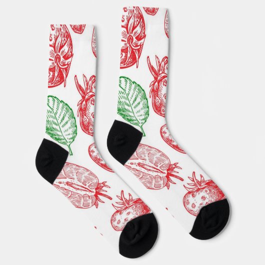 Erdbeermuster Socken (Rechts)