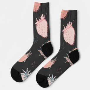 Erdbeermuster Socken