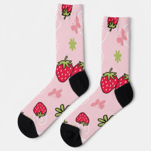 Erdbeermuster Socken