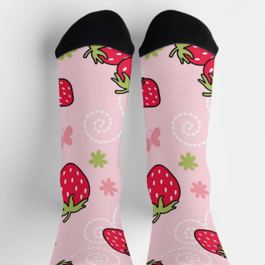Erdbeermuster Socken (Oben)