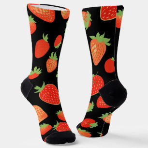 Erdbeermuster Socken